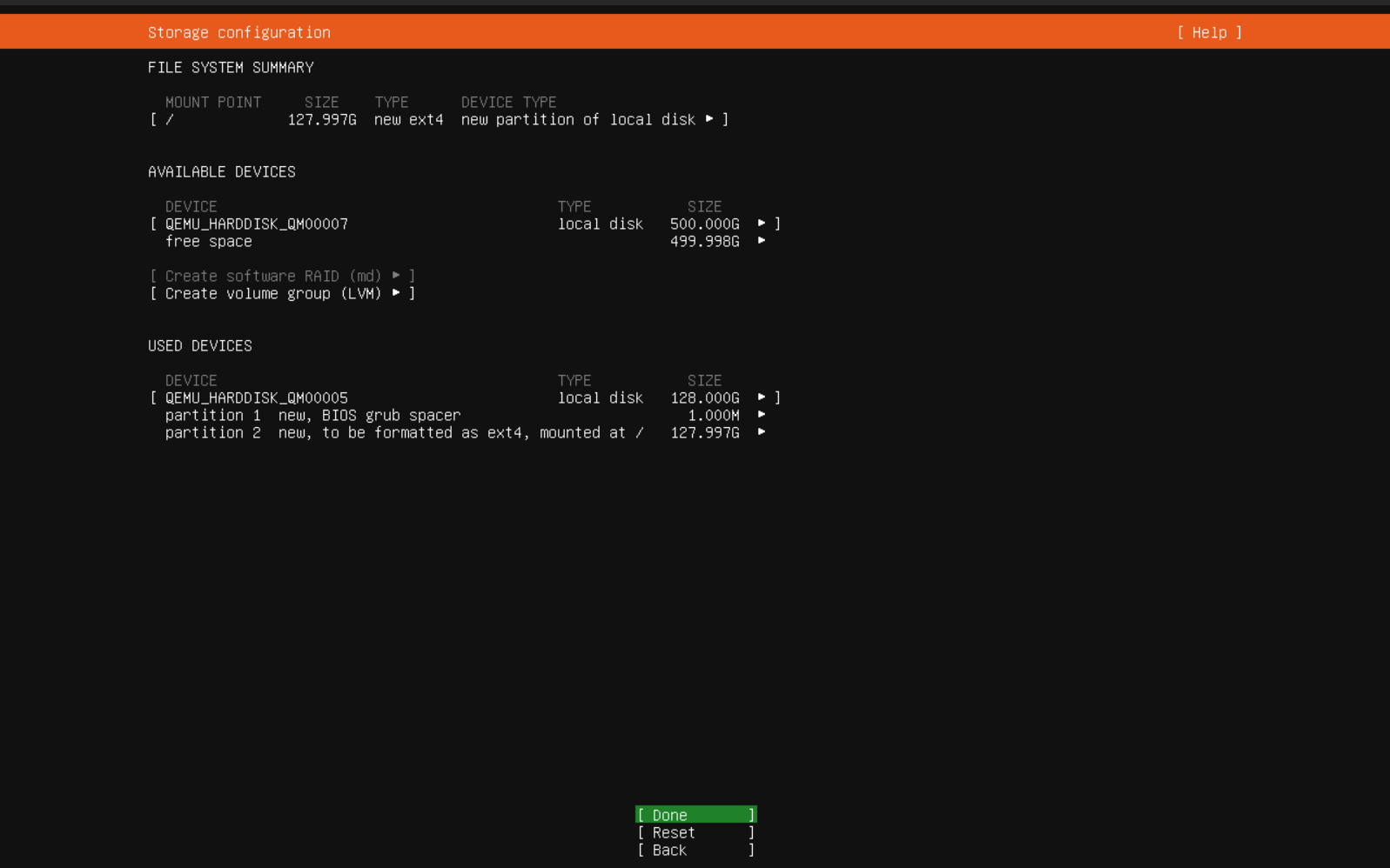 disks partitions